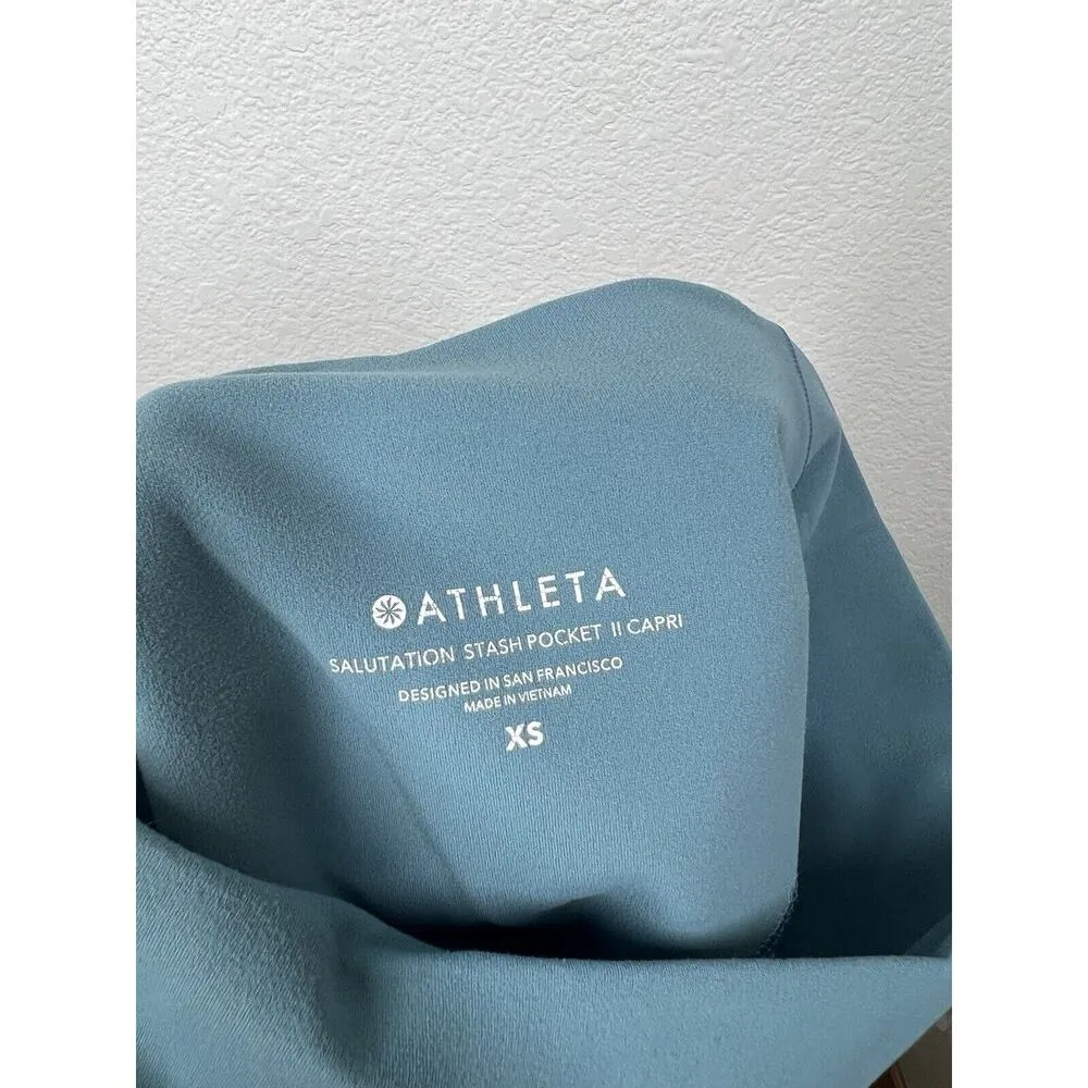 Athleta Salutation Stash Pocket II Capri Legging XS Rivera Blue - Image 3