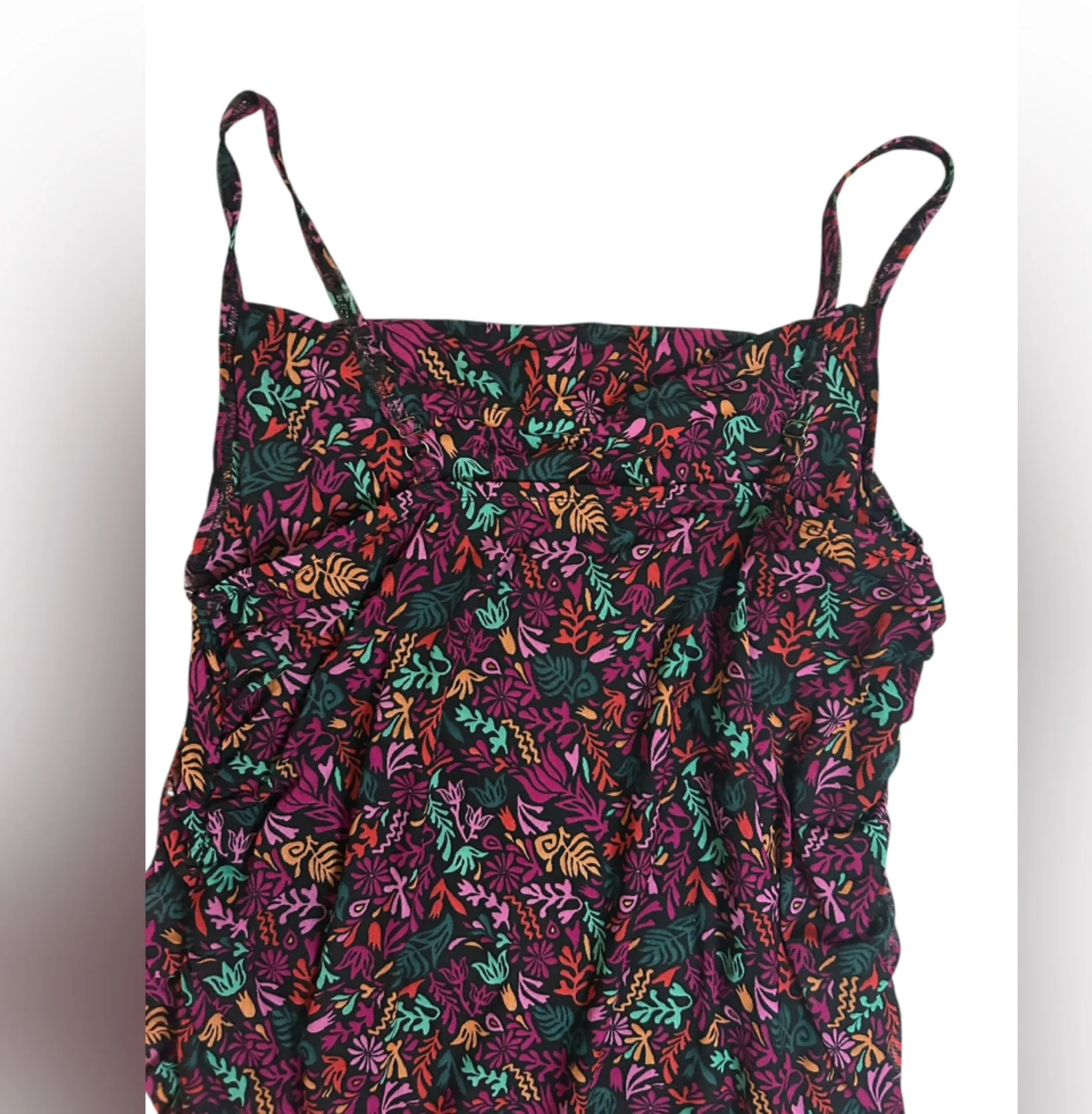 Ava & Viv Women’s Plus Black Floral Ruched Dress 2X – Multicolor Print - Image 8