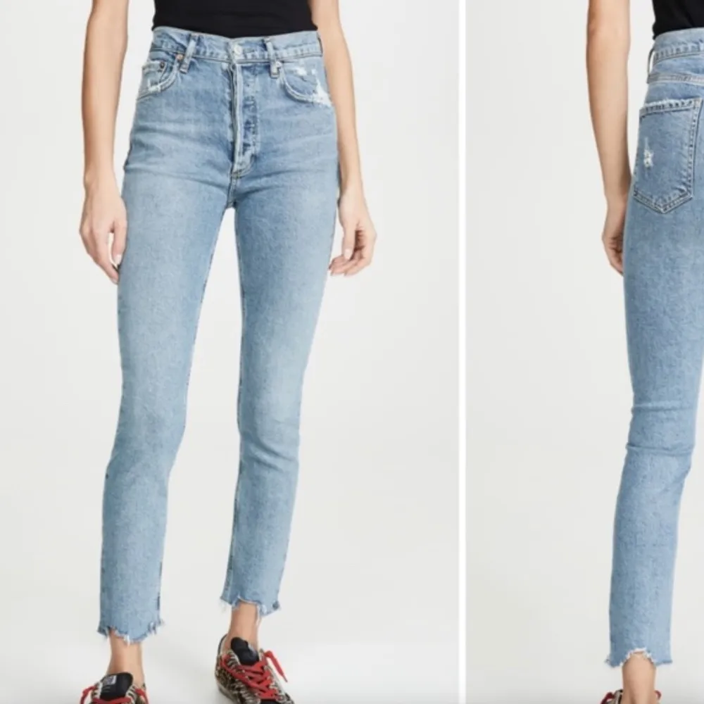 Agolde Nico High Rise Slim Distressed Button Fly Jeans - Image 2