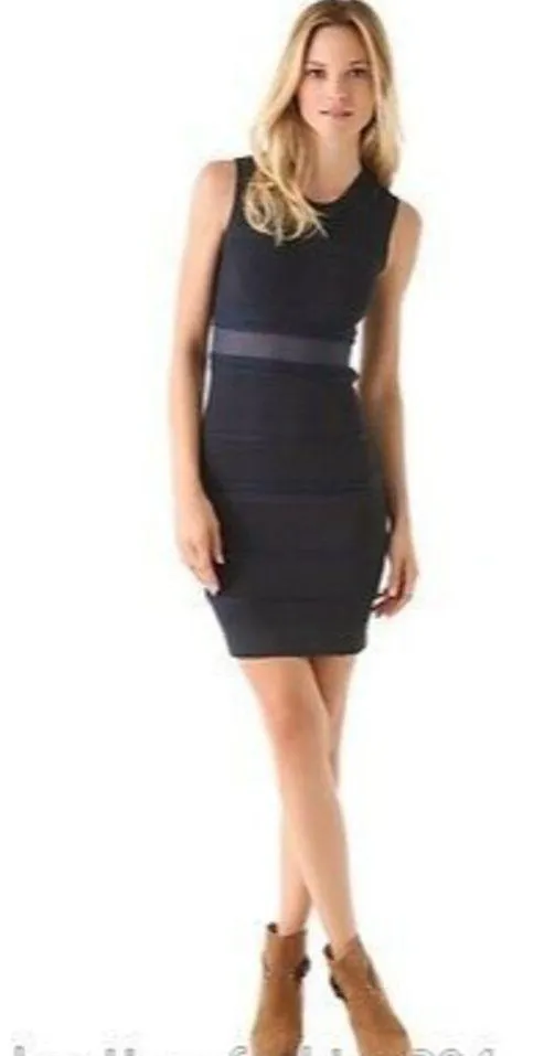 New Womens $535 Rag & Bone Navy Blue Dress Sheer Knit Marbella Medium M Cocktail - Image 2