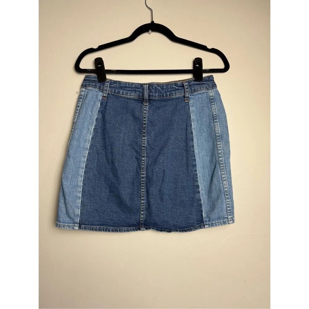 Madewell stretch denim straight mini skirt: pieced edition 28 - Image 2