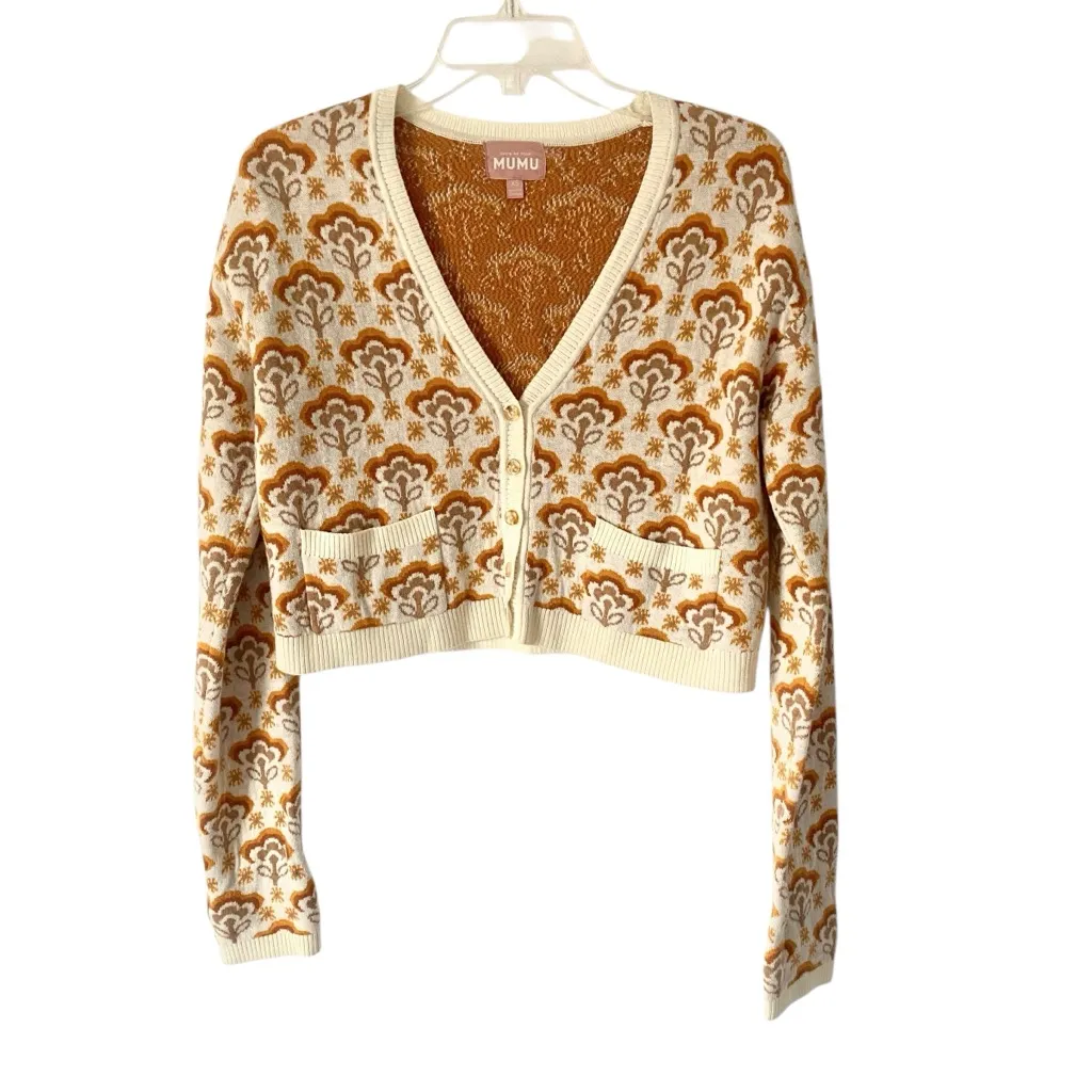 Show Me Your MuMu Honey Wallflower Carti Cardigan Sweater size XS Cream Yellow - Image 2