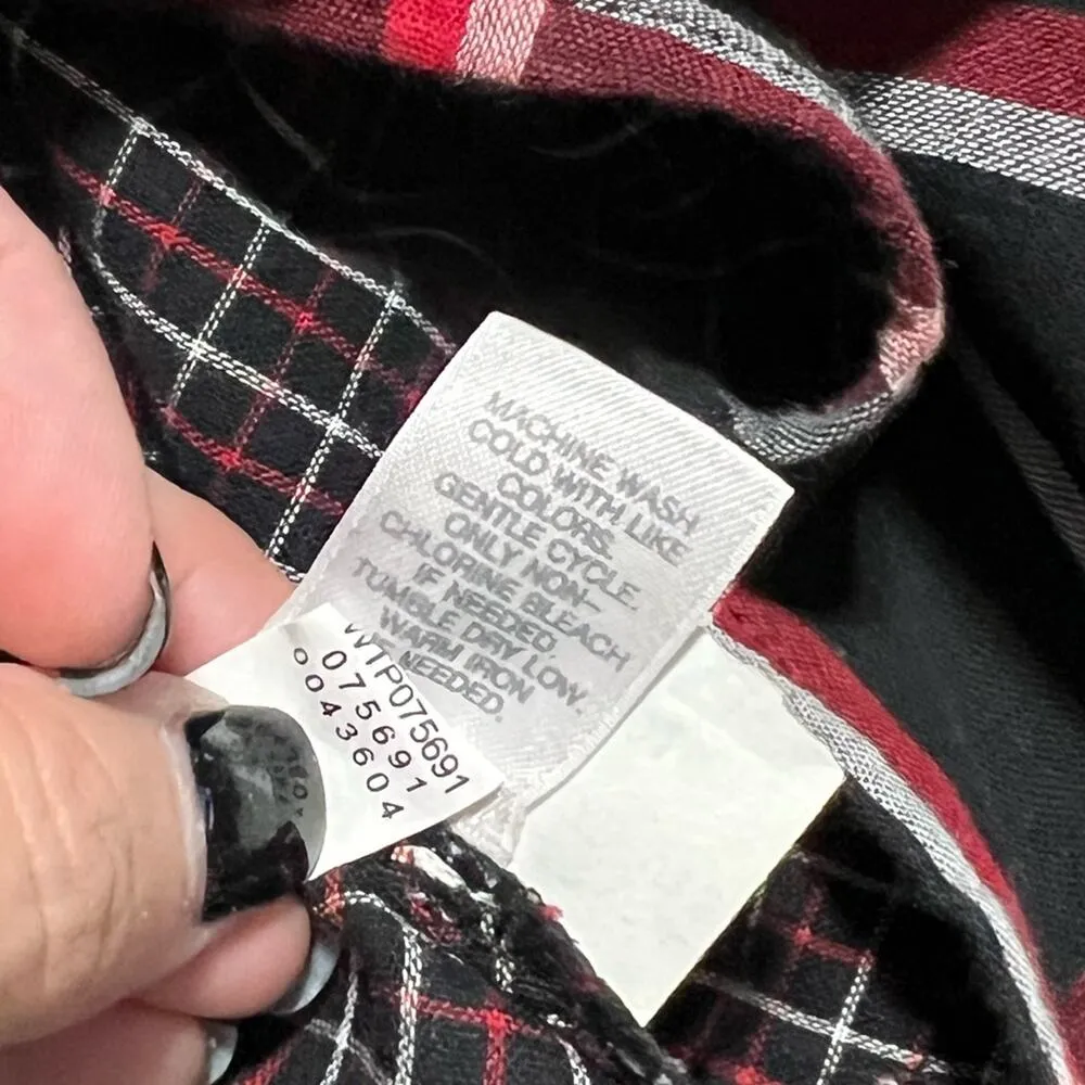 J. JILL women's size medium red black and white plaid shirt dress with pockets - Image 8