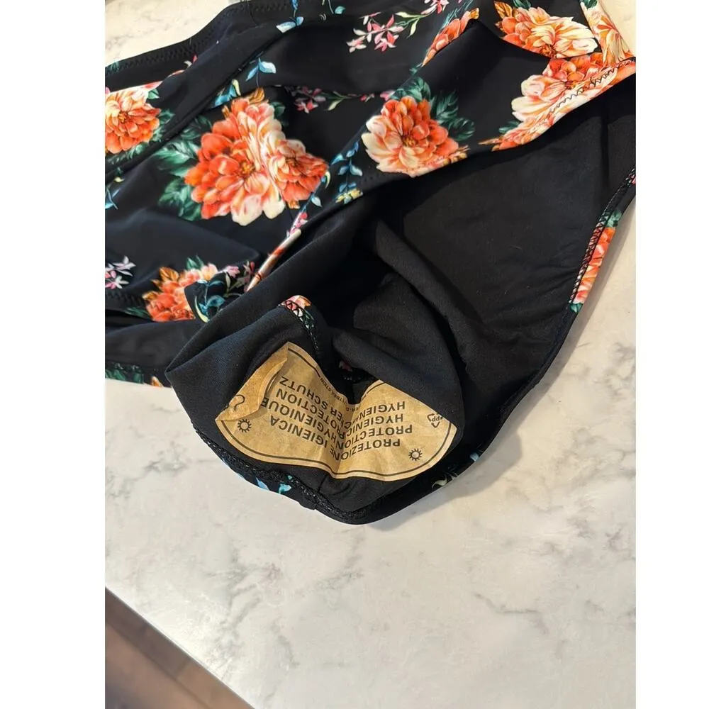 Cupshe Orange Blossom High-waisted Bikini summer vacation beach poolside size XL - Image 5