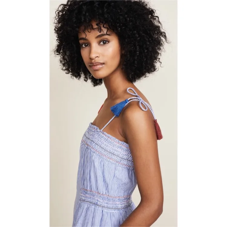 NWT Red Carter Smocked Ayala‎ Blue & White Striped Midi Dress - Image 4