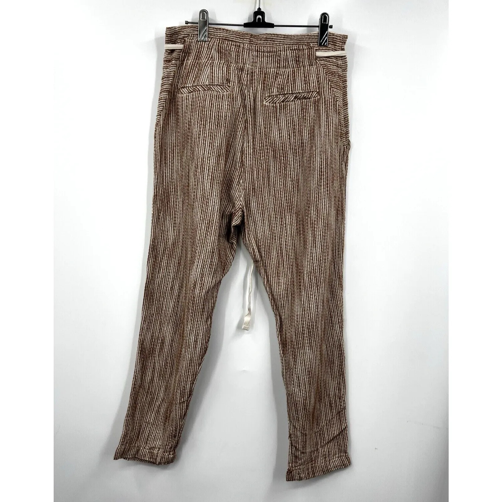 Free‎ People Pants Womens Brown White Light at Sunrise Crop Drawstring Size 6 - Image 7