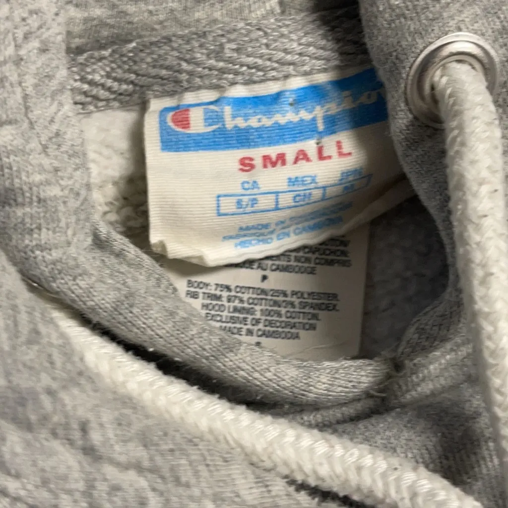 Retro Double Hooded Cropped Sweatshirt/Hoodie Small - Image 10