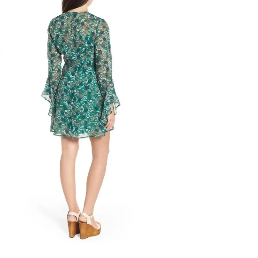 NWT The Fifth Label Viridian Long Sleeve Wrap Dress in Jade Floral Bloom XL - Image 2