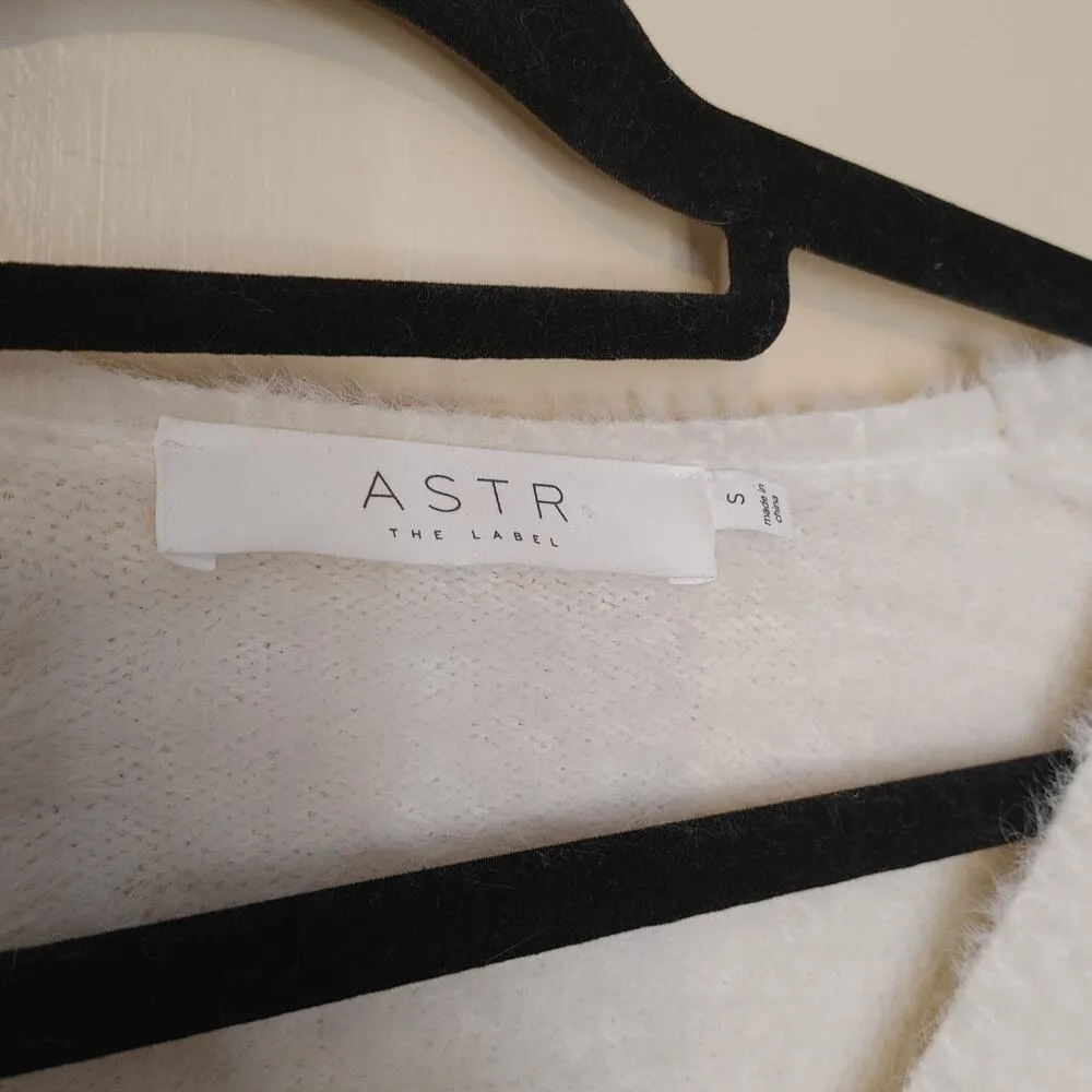 ASTR The Label Size Small Fuzzy Soft Nylon Sweater White Faux Wrap Comfy Cozy - Image 5