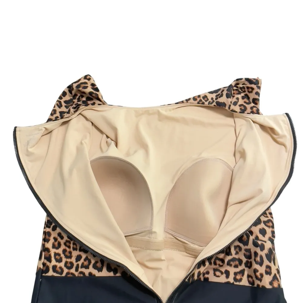 Summersalt Surf One Piece Swimsuit. Leopard and Black. Size 14 - Image 8