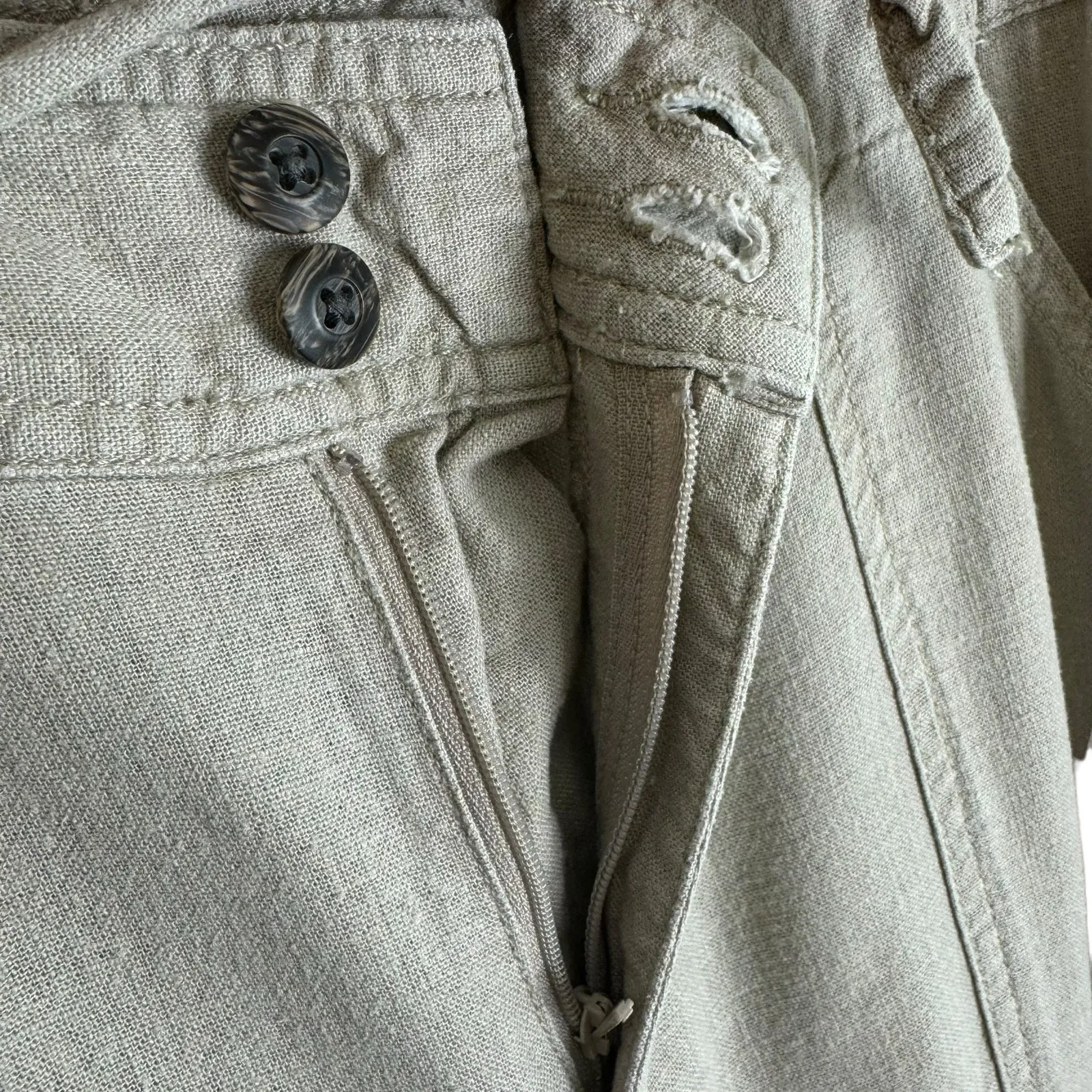 Cabela's Tan Linen Viscose High Rise‎ Lightweight Capri Casual Pants Size 10 - Image 6