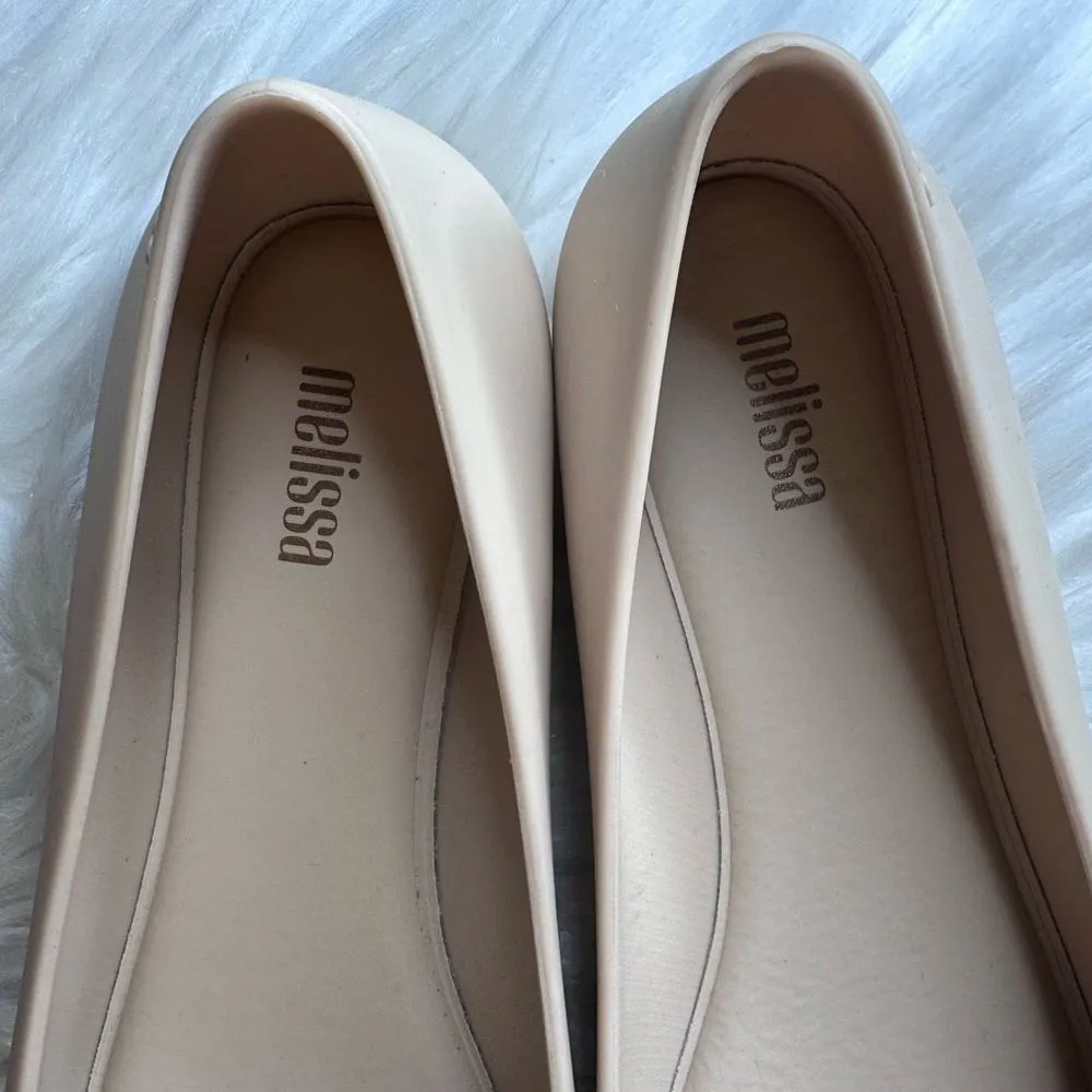 Melissa Women's Doll Rose Gold Butterfly Ballet Flats Nude Size 8 - Image 8