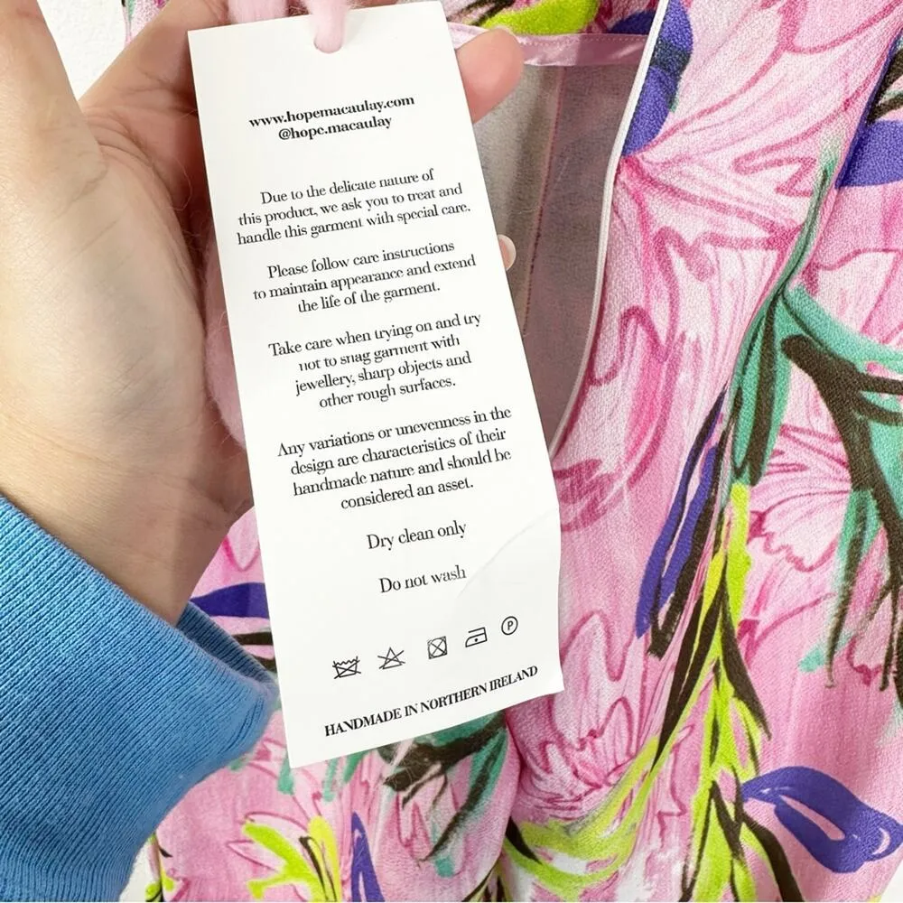 NEW Hope Macaulay Pink Colorful Floral Print Wide Flare Leg Pants - Image 9