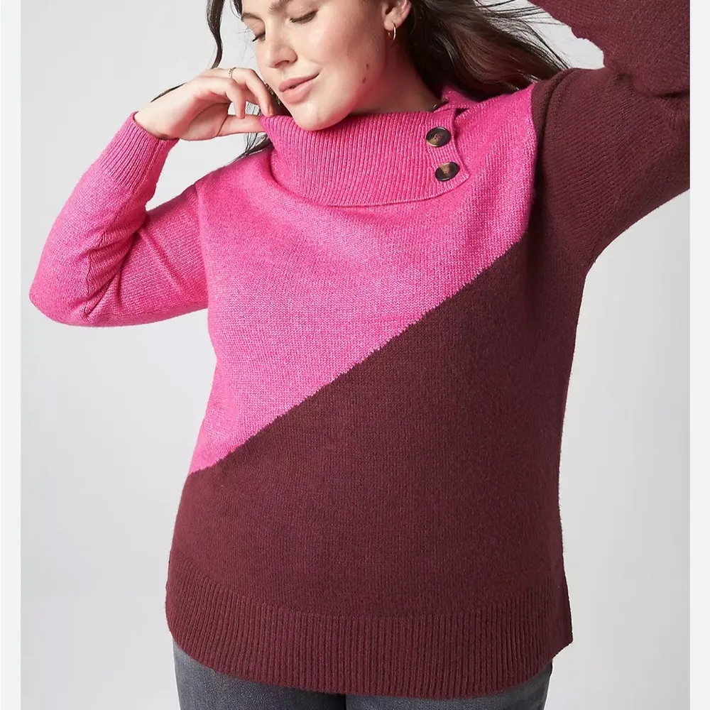 Lane Bryant Classic Split-Cowlneck Pullover Sweater 22-24 - Image 3