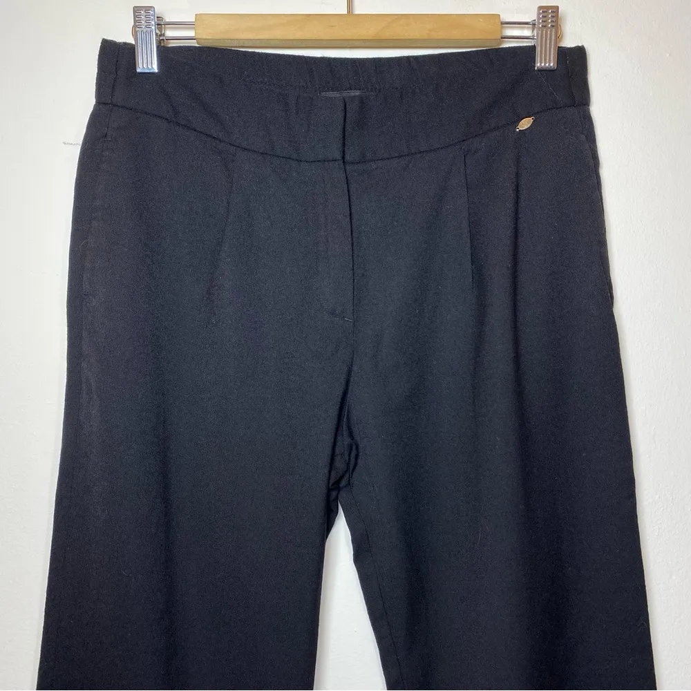 Massimo Dutti | High-Rise Straight Leg Business Casual Trouser Pants Black Sz 4 - Image 2