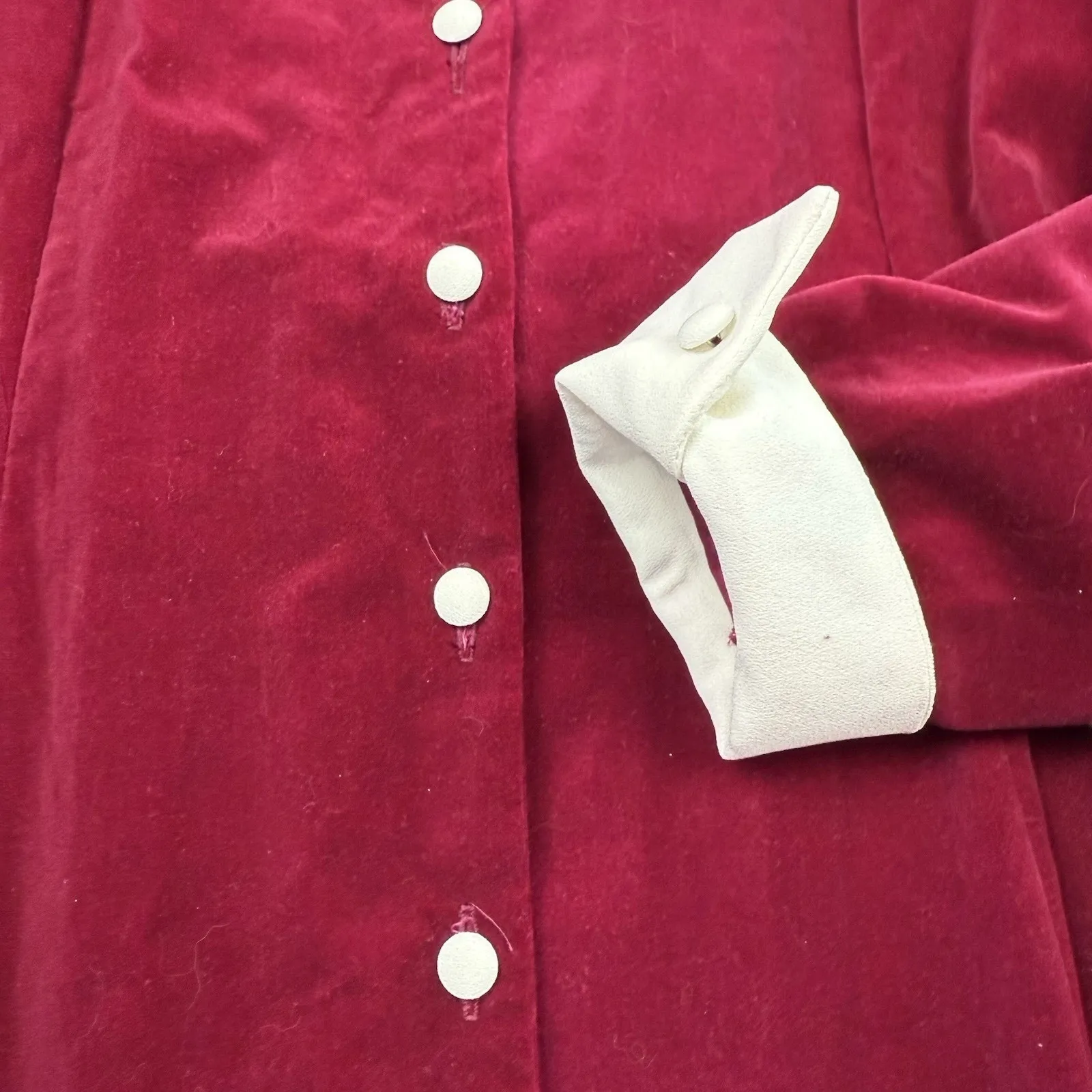 Vintage Velvet Midi/Maxi Dress Size 6 Cottontail Victorian Academia Whimsigoth Red - Image 10