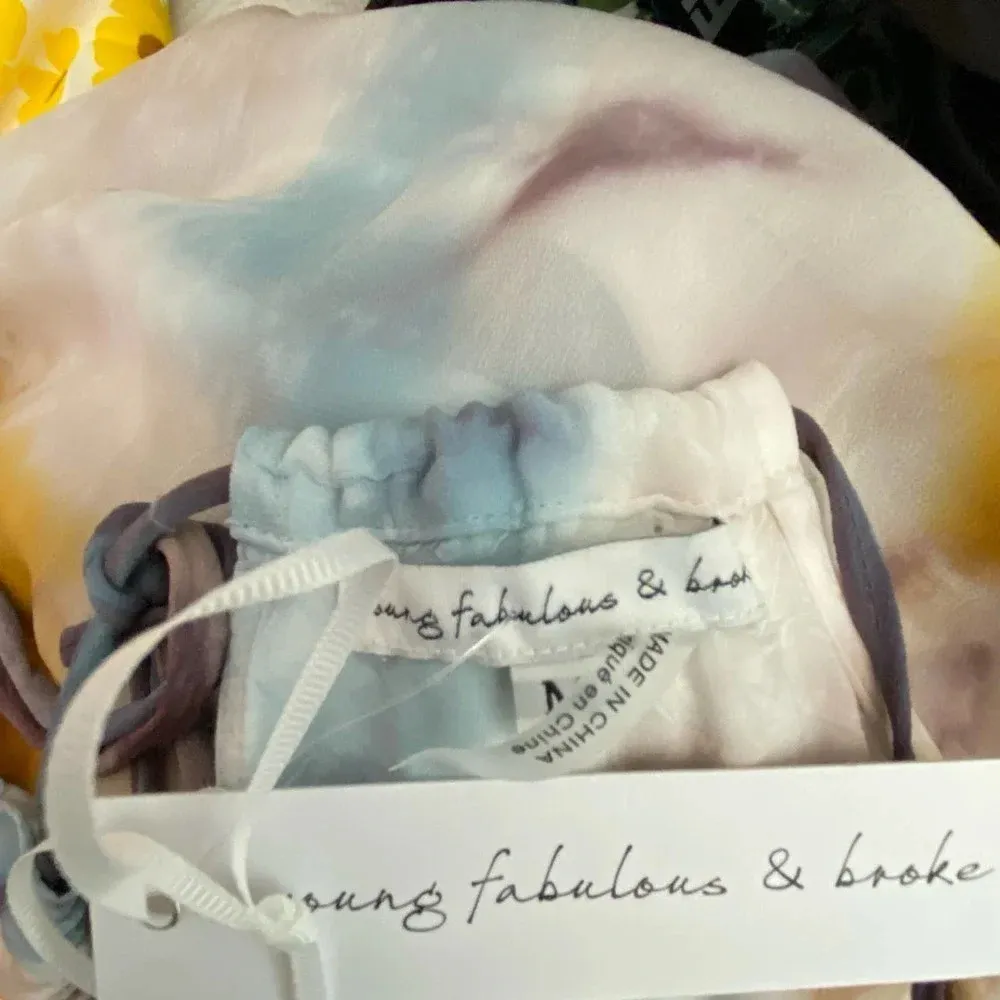 Young Fabulous & Broke Elie Trapeze Orange Blue White Maxi‎ Dress Size Medium - Image 12