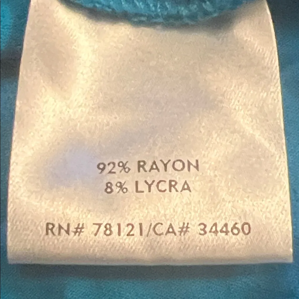 Eileen Fisher cowl neck blue asymmetrical jersey dress Size Medium - Image 7