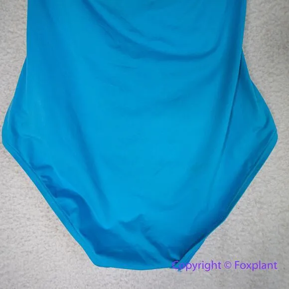 Tommy Bahama‎ Ruched Halter  Cobalt Blue One-Piece Swimsuit, women size 10 - Image 6