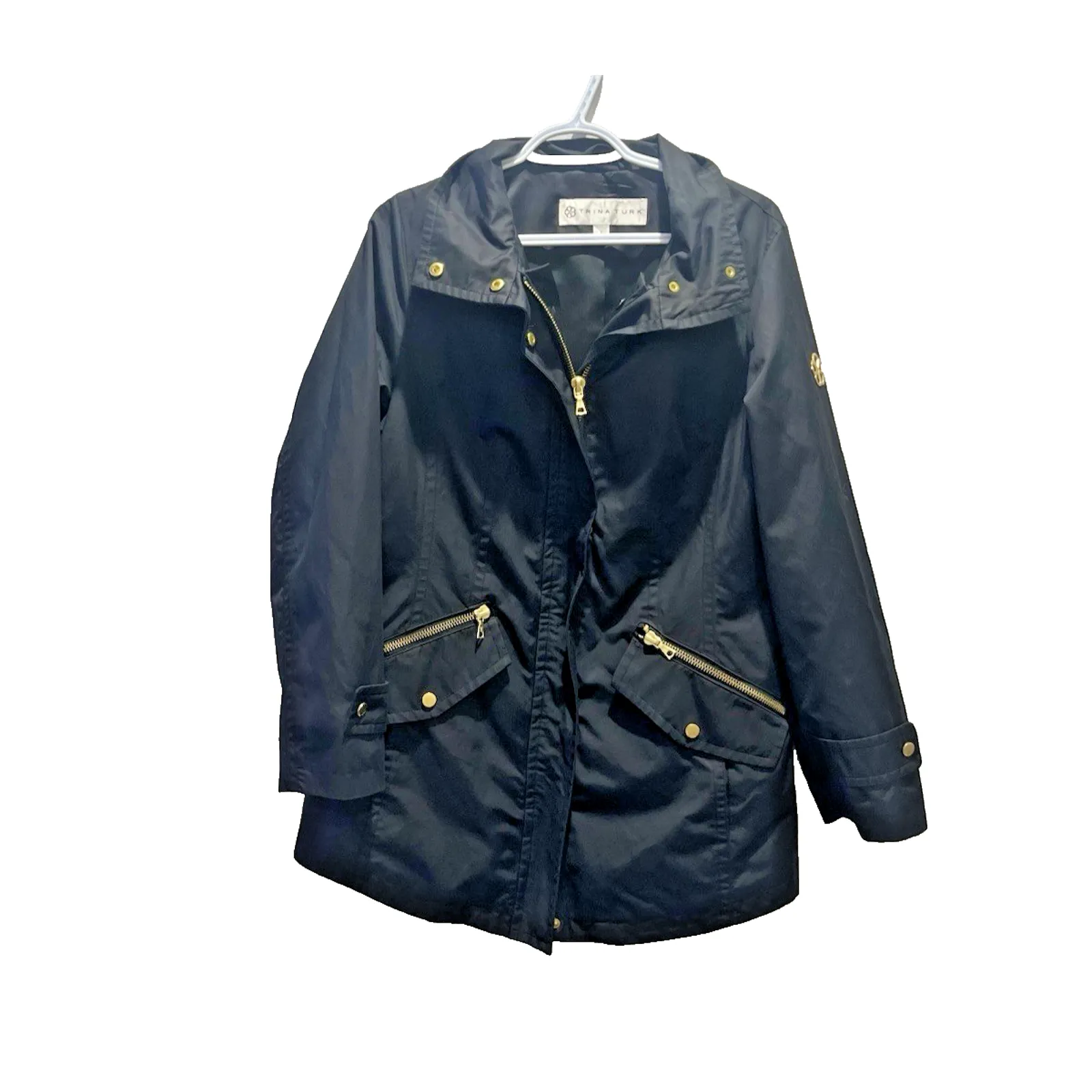 Trina Turk 3 in 1 Winter Hood Jacket Fur Vest Nylon Shell Parka SZ Small - Image 6