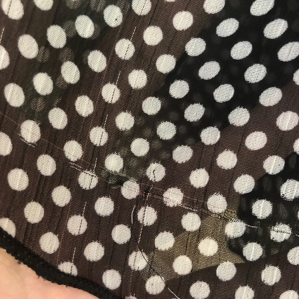 Vintage sheer polka dot Knit Werks babydoll blouse Jr XL Black - Image 10