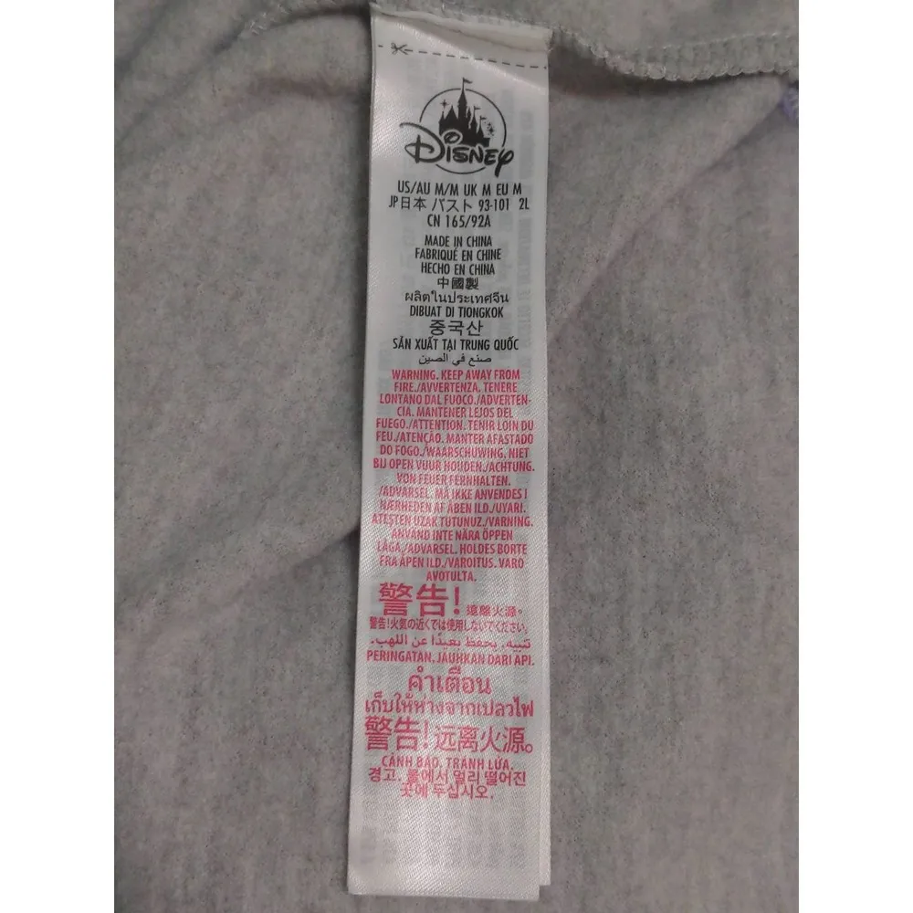 Disney Womens Crewneck Sweatshirt Purple Gray Pullover Color Block Long Sleeve M - Image 6