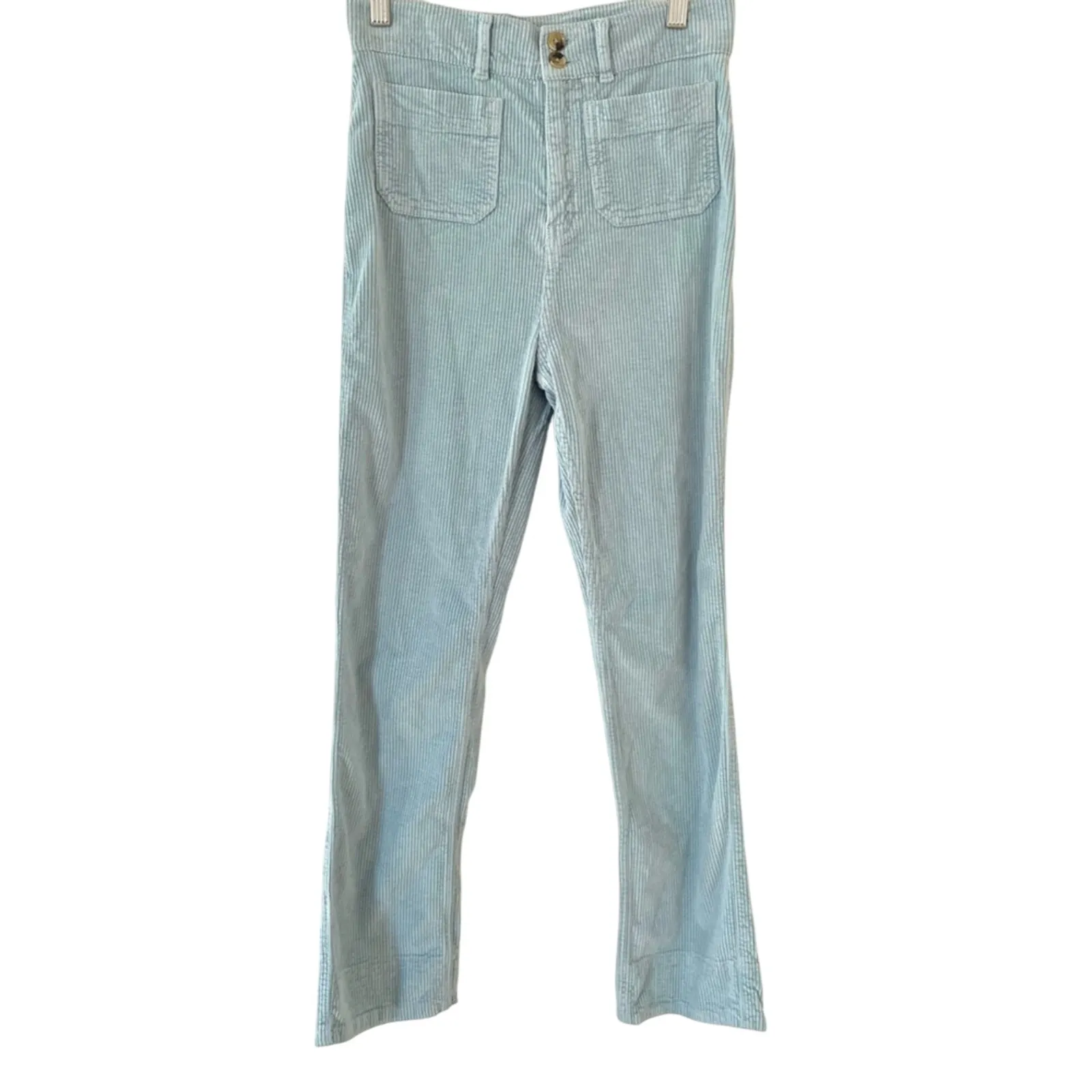 Faherty Portland Flare Leg Corduroy Pants In Stone Blue Size 25 Gently Used - Image 5