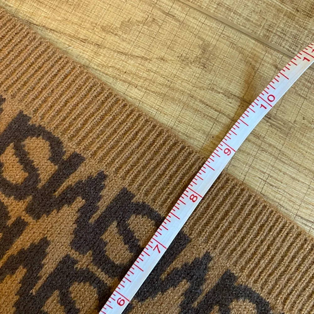 Steven Madden Winter Logo Scarf acrylic blend brown neutral - Image 3