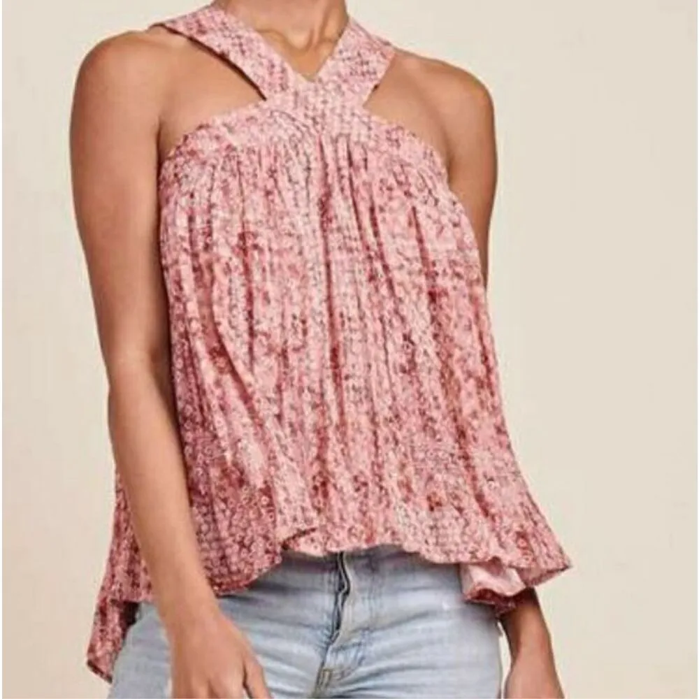 Jack by BB Dakota Womens Sleeveless Lyla Halter‎ Top Rosette Pink Size Small NWT - Image 2