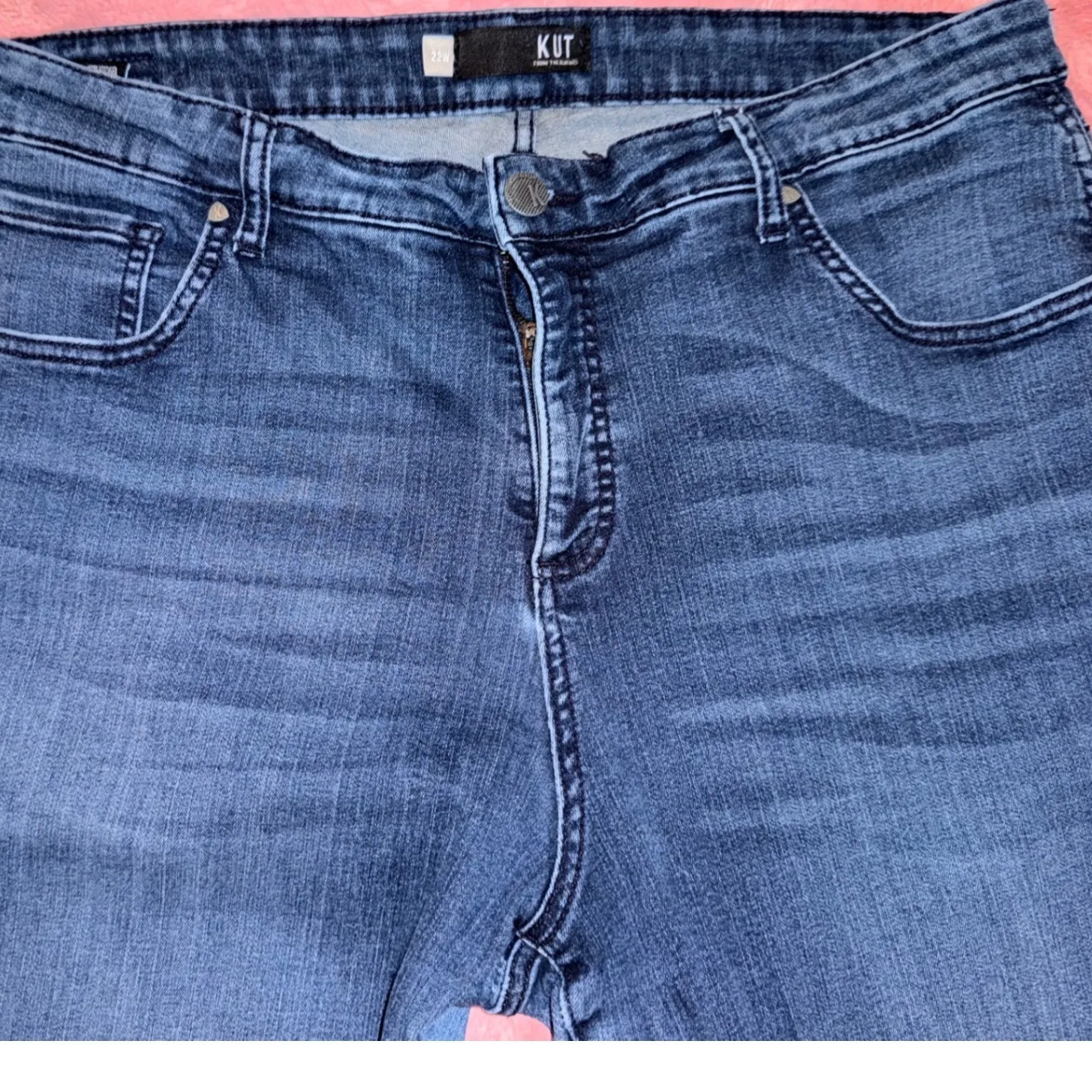 KUT From The Kloth Jeans Blue Denim Straight Leg Pants Womens Size 22W - Image 3