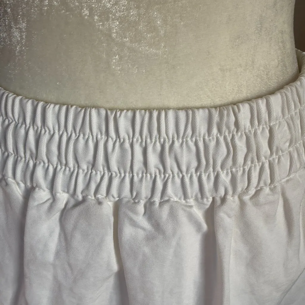 J. Crew white pull on elastic drawstring above the knee skirt women's size 2 - Image 6