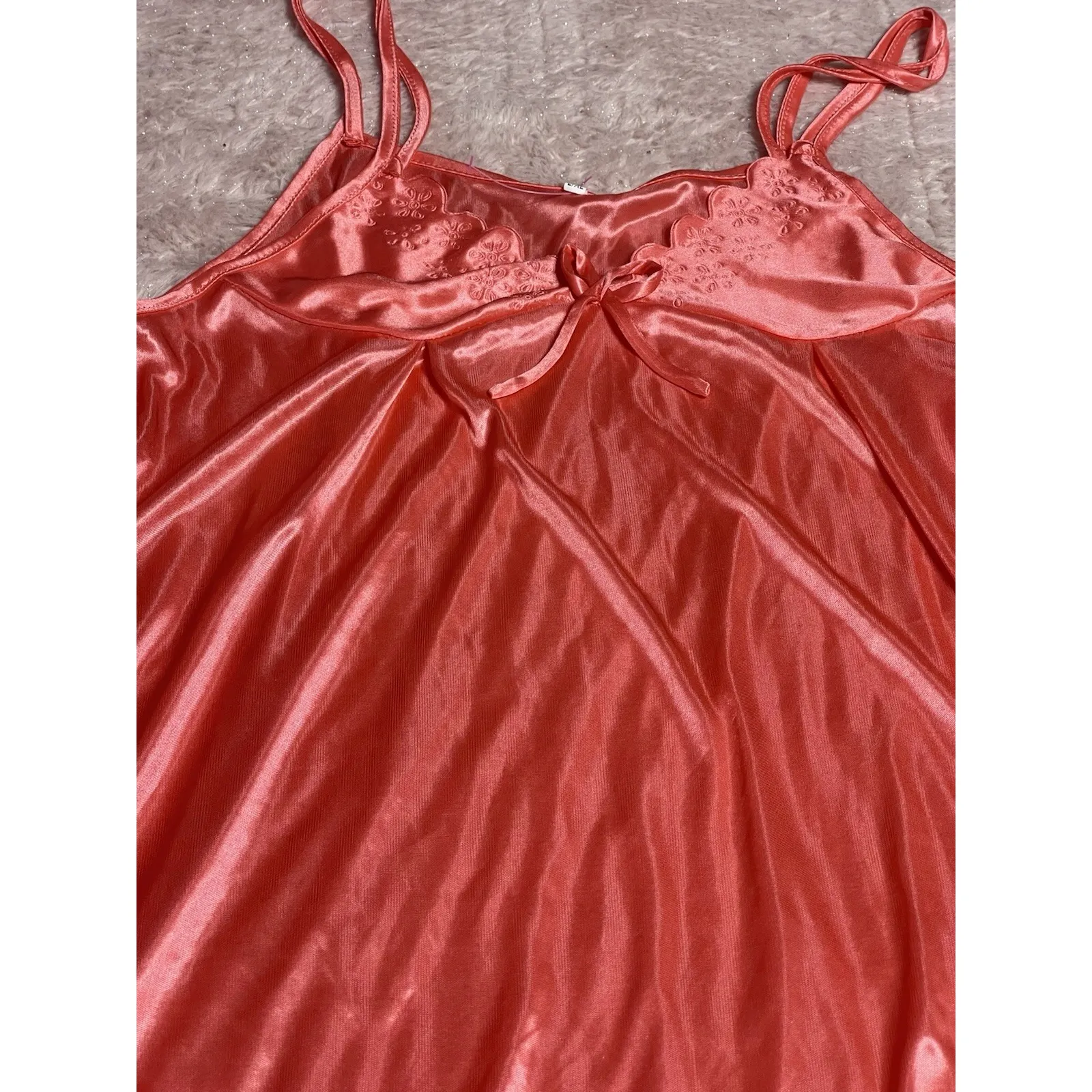 Vintage Nightgown Dress  Bodice Pink/Mauve Size L/XL Bin 12 - Image 3