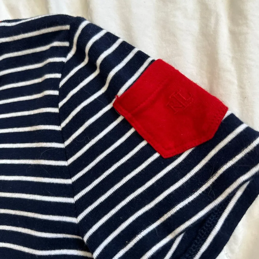 L Lauren Ralph Lauren Vintage T shirt with cute sleeve pocket Blue Size L - Image 2