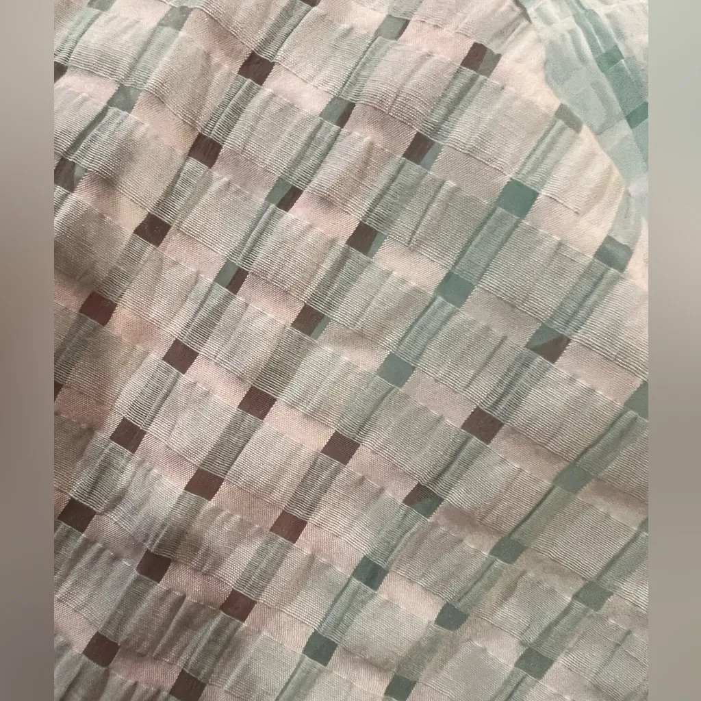 ENGLISH FACTORY GINGHAM TIERED MIDI DRESS Medium NWT Mint color short sleeve - Image 9