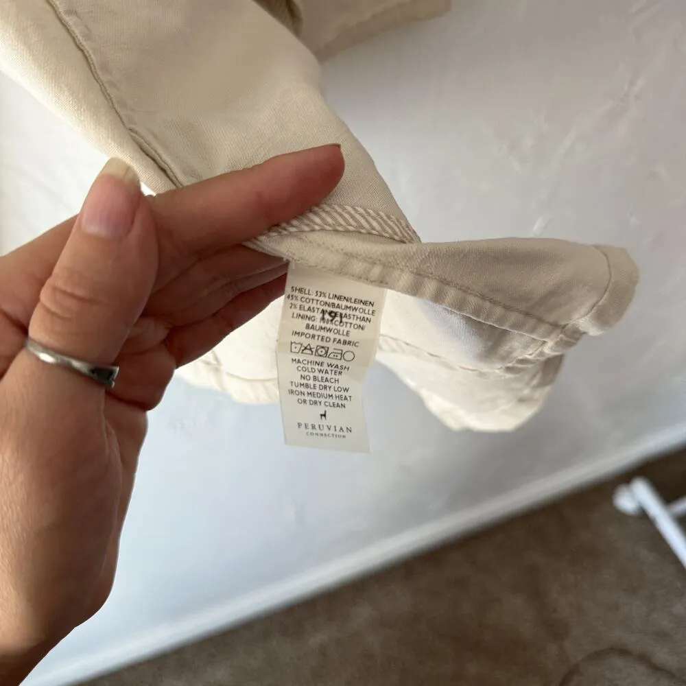 Peruvian Connection Jacket Womens Small Open Front Linen Blend Lightweight Drape - Image 5