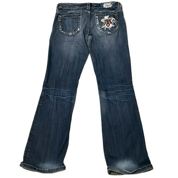 MEK distressed boot cut jeans Medium Wash Women’s Size 27 Blue - Image 2