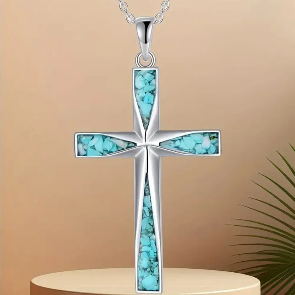 Fancy Cross Necklace NWT Silver - Image 7