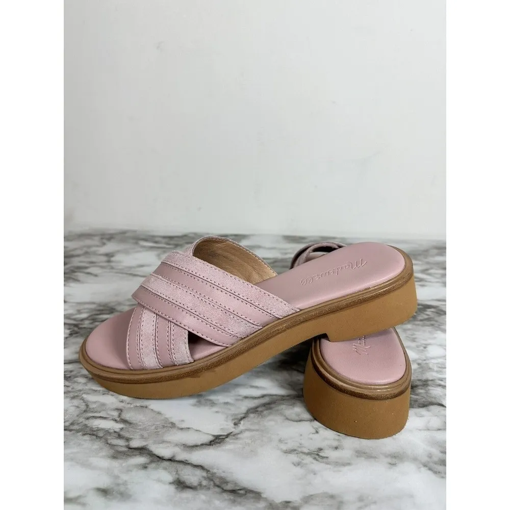 Madewell  The Alina Platform Sandal In Warm Thistle Size 7.5 Pink NEW Leather - Image 4