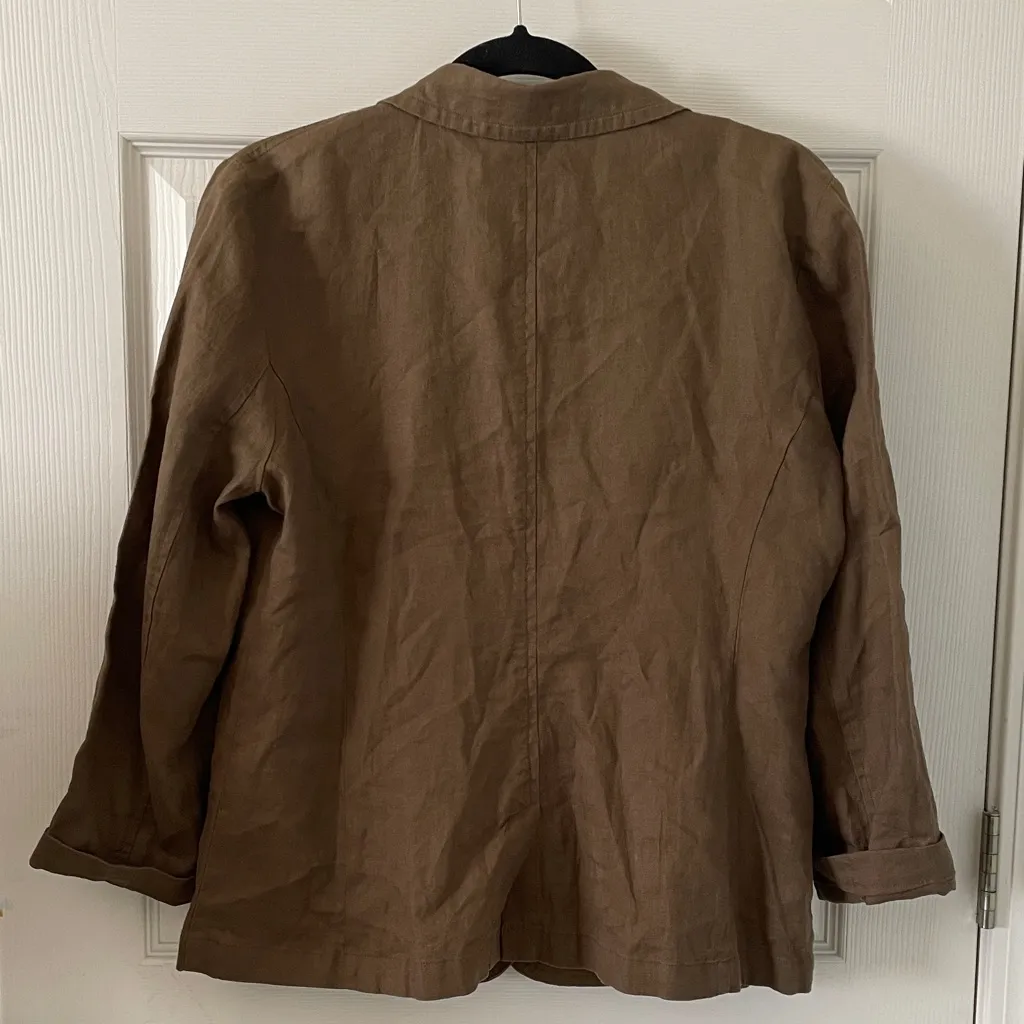 Eileen Fisher 100% Organic Linen Shaped Blazer New With Tag Medium Pine Needle - Image 9