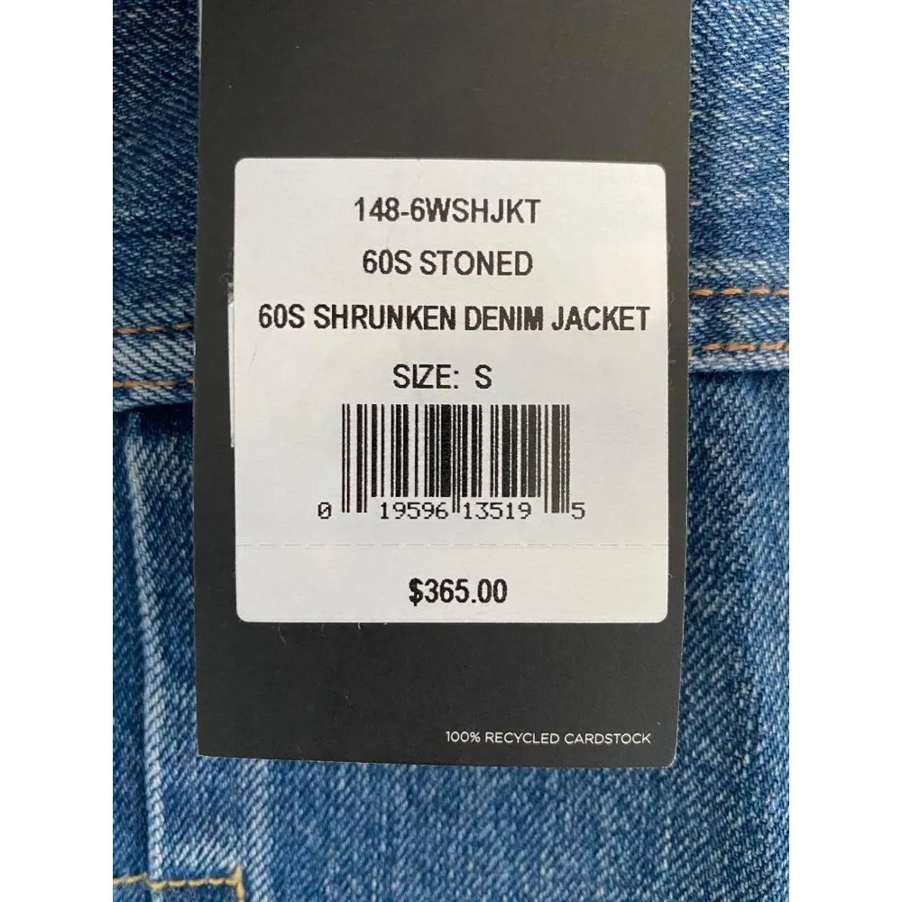 RE/DONE $365 NWT  60s STONED SHRUNKEN DENIM JACKET SZ SMALL - Image 6