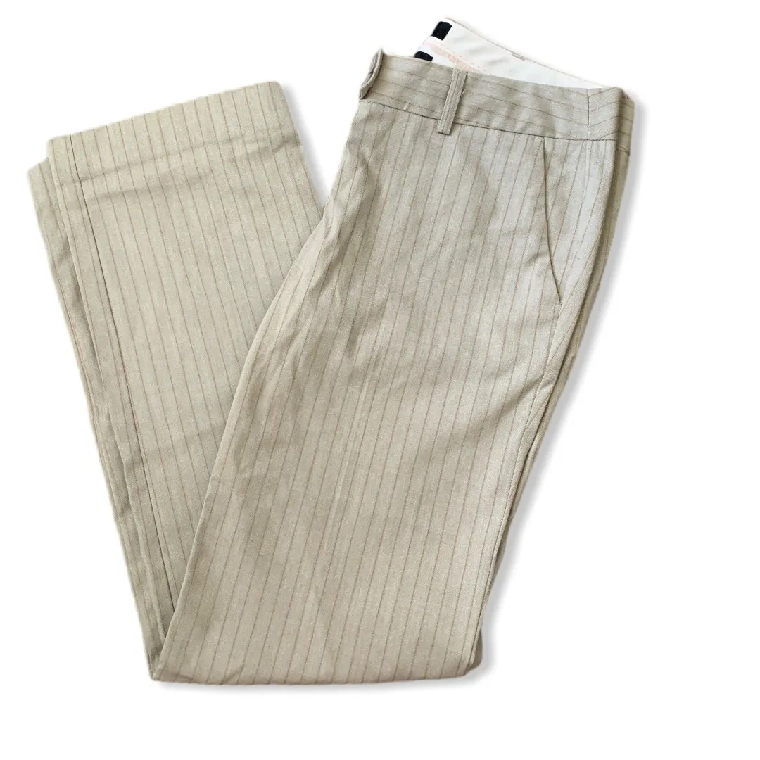 Body By Victoria The Kate Fit Beige Stripe Pants - Image 5