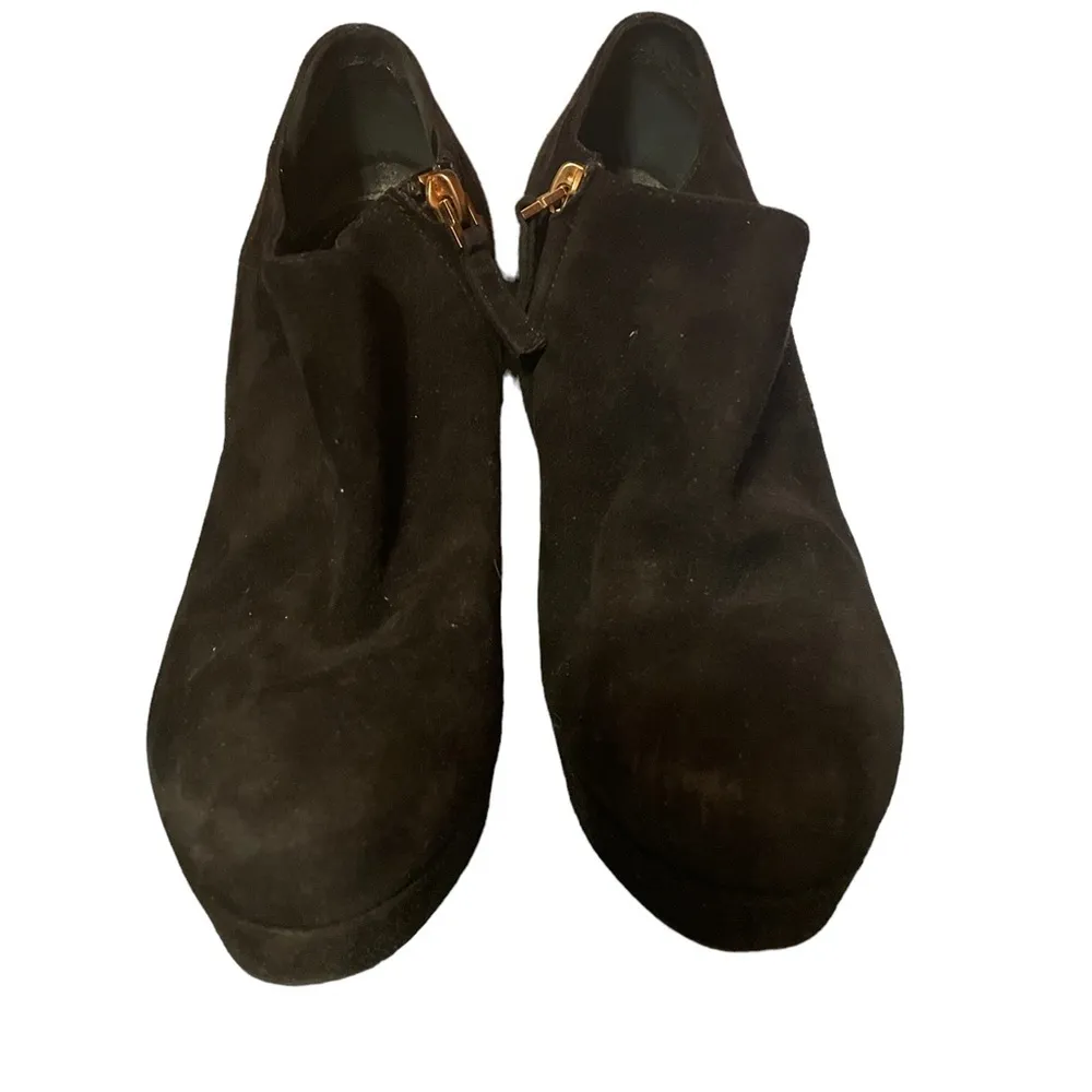 YSL BLACK SUEDE PLATFORM ANKLE BOOTIES Size 6.5 - Image 7