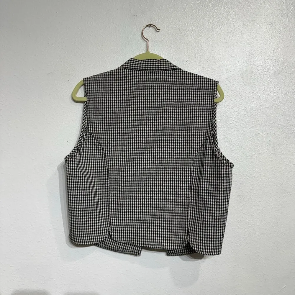 Rhythm Blue Black Gingham Vintage Western Vest Sz M Size M - Image 9