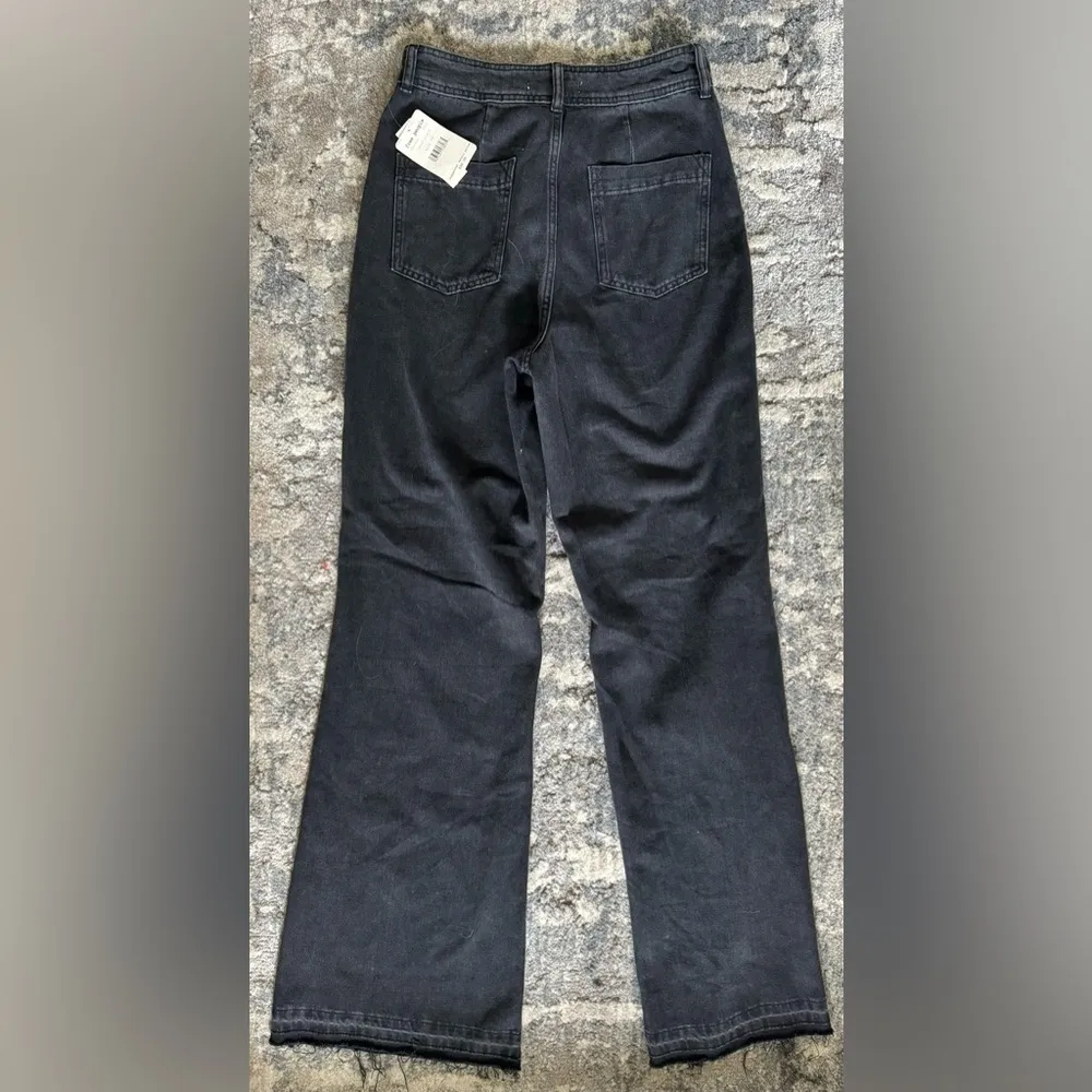 We The Free People Faded Black High Waist Bootcut Raw Edge Button Fly Jeans - Image 4