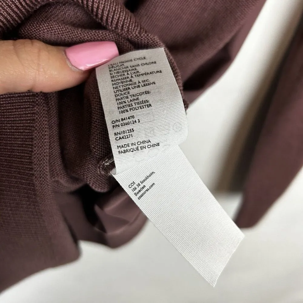 COS womans size Large wool tunic sweater /mini dress mauve pink long sleeve - Image 6