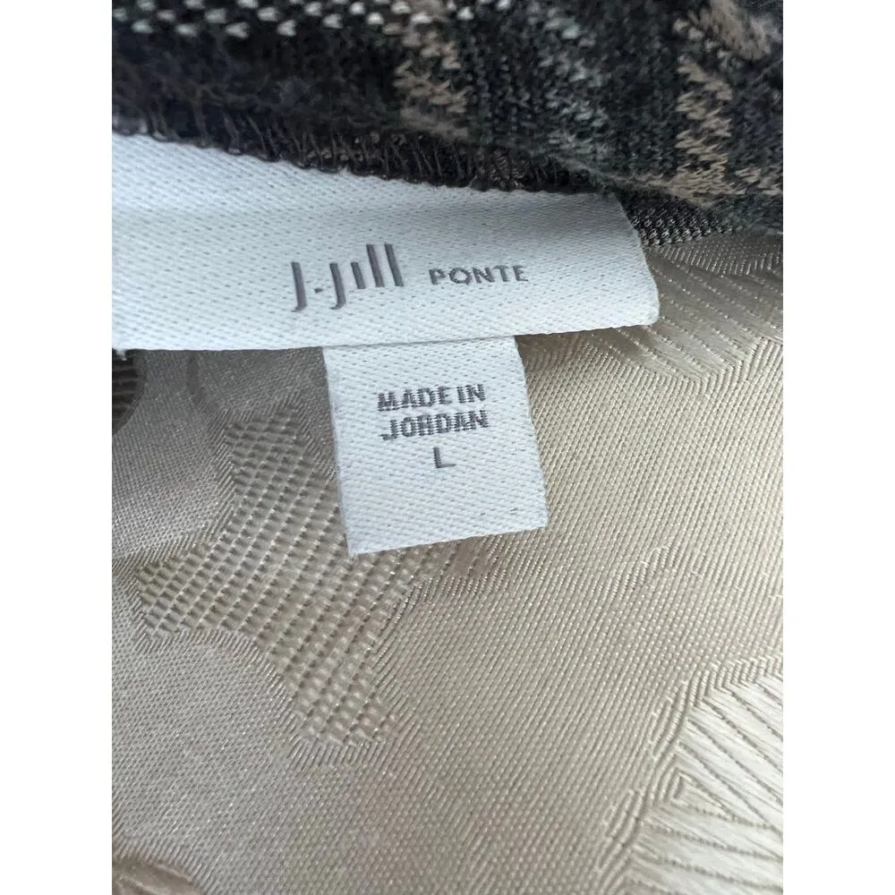 J Jill Pointe Collection Plaid Wide Neck 3/4 Sleeve Sweater Large - Image 5