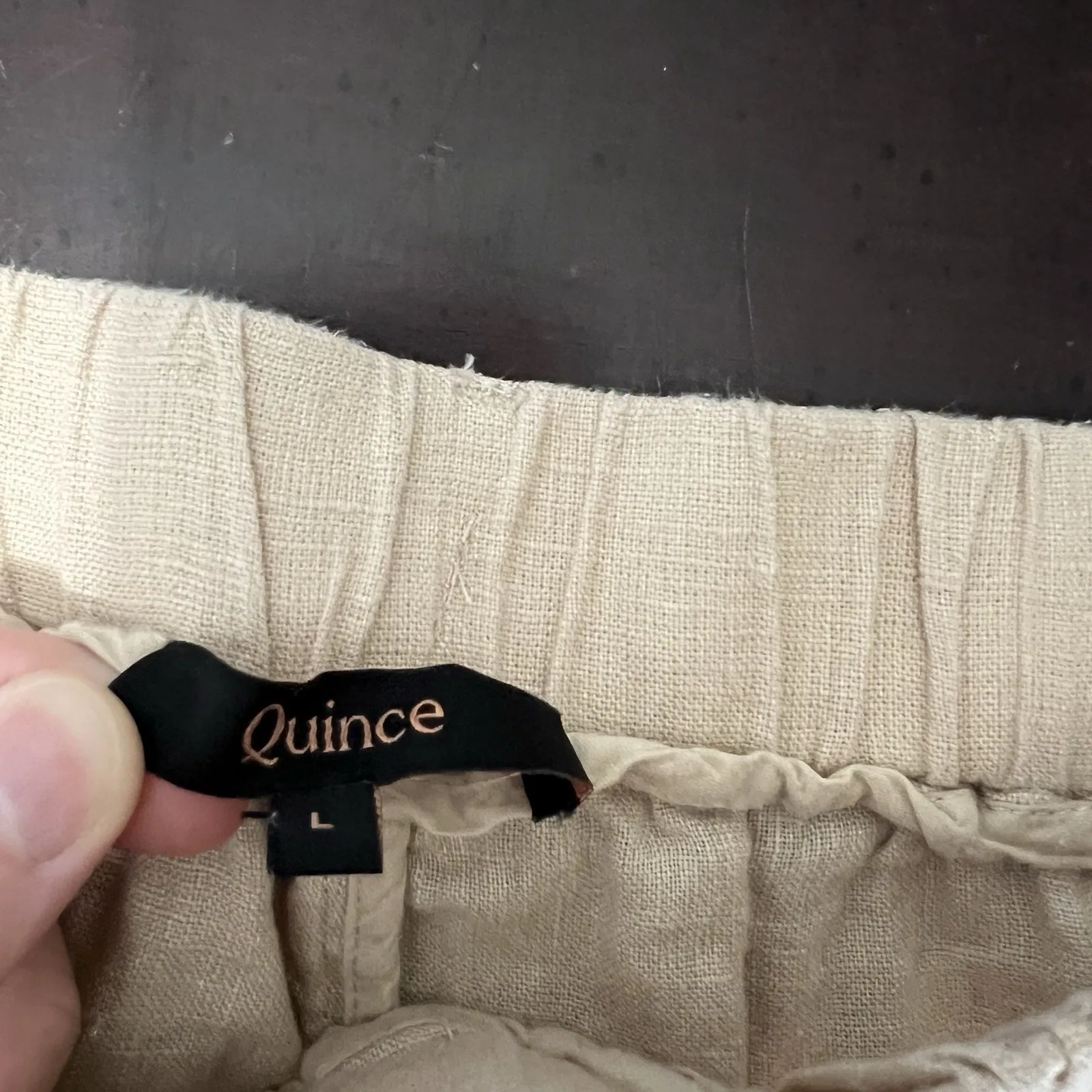 Quince 100% European Linen Pants in Driftwood Tan Cropped Women's Size Large‎ - Image 10