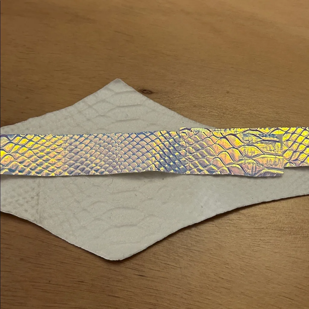 Women’s PLAYBOY Silvery iridescent Pink Bling Belt Velcro Costume One Size - Image 3