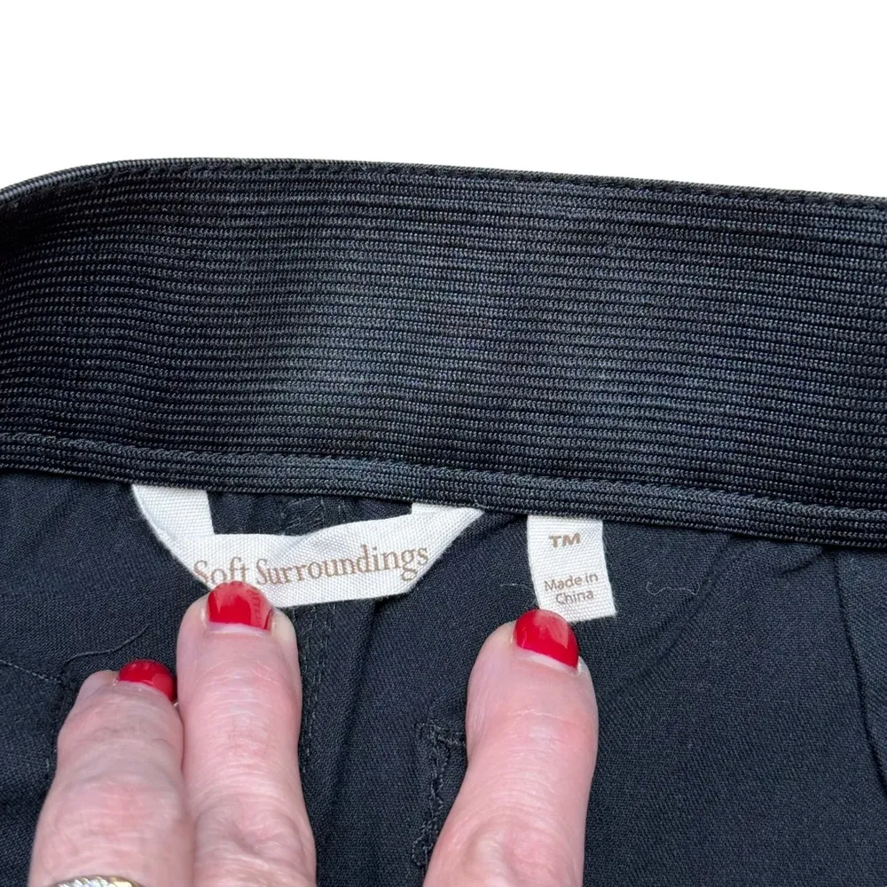 Soft Surroundings Black Straight Leg Cuffed Trousers Pants Office Career Size TM - Image 10