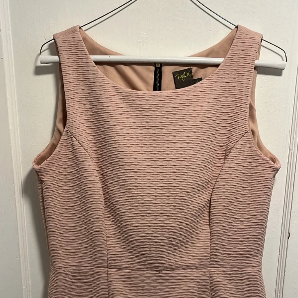 Taylor Pink Textured Midi Dress Size 10 - Image 2